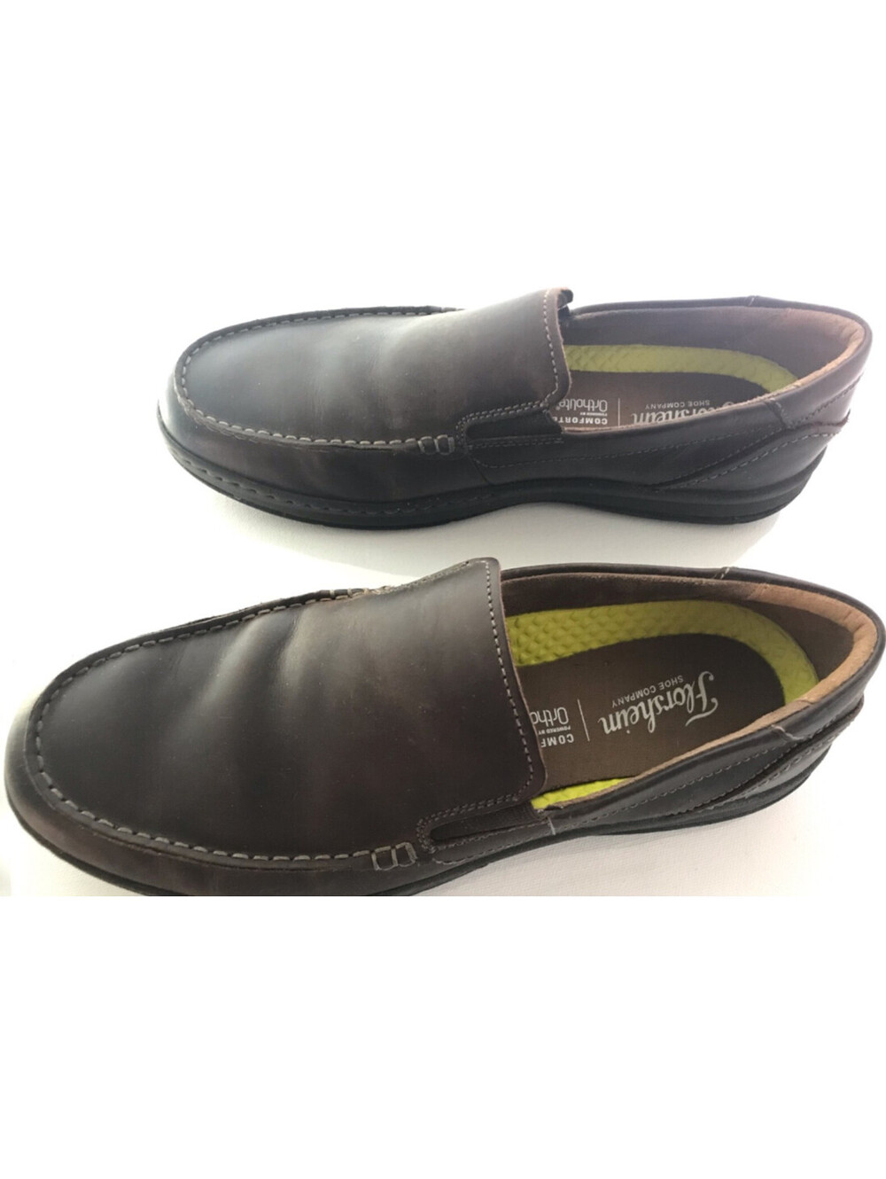 Mens Florsheim Comfortech Ortholite Brown Leather Upper Shoes Size 9M Slip on